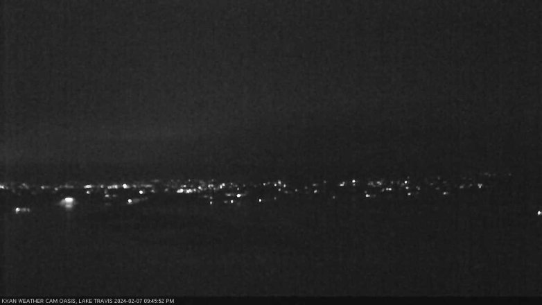 Lake Travis webcam, February 7, 2024 9:45 PM CT