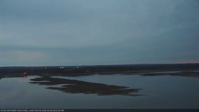 Lake Travis webcam, February 8, 2024 6:25 PM CT