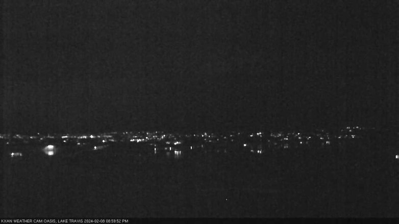 Lake Travis webcam, February 8, 2024 9:00 PM CT