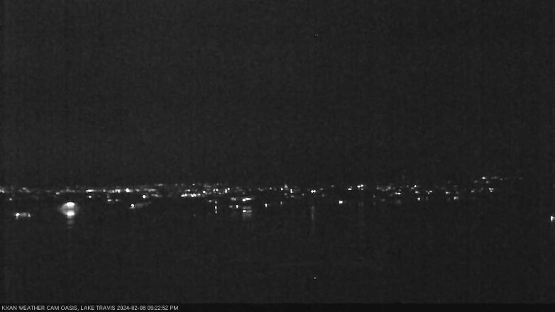 Lake Travis webcam, February 8, 2024 9:25 PM CT
