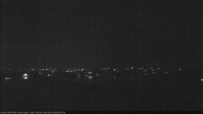 Lake Travis webcam, February 9, 2024 9:45 PM CT
