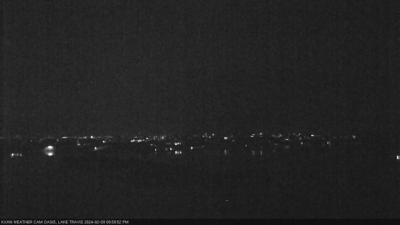 Lake Travis webcam, February 9, 2024 10:00 PM CT