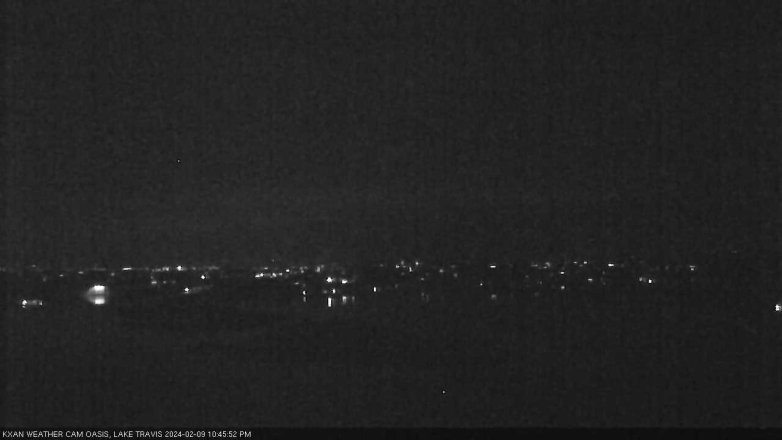 Lake Travis webcam, February 9, 2024 10:45 PM CT