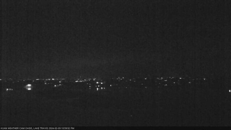 Lake Travis webcam, February 9, 2024 11:00 PM CT