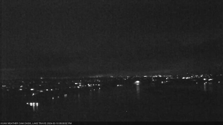 Lake Travis webcam, February 10, 2024 8:00 PM CT