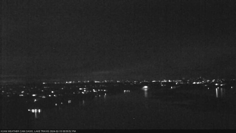 Lake Travis webcam, February 10, 2024 9:00 PM CT