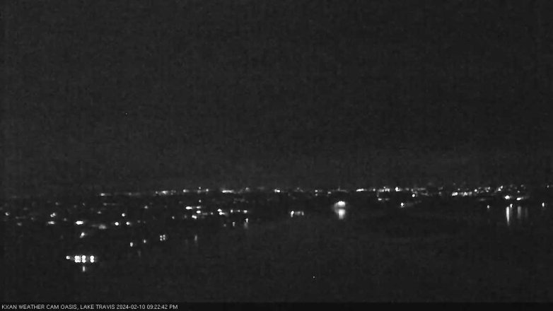 Lake Travis webcam, February 10, 2024 9:25 PM CT