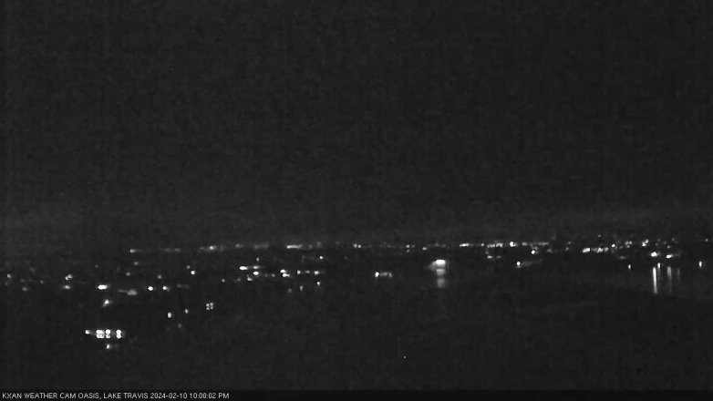 Lake Travis webcam, February 10, 2024 10:00 PM CT