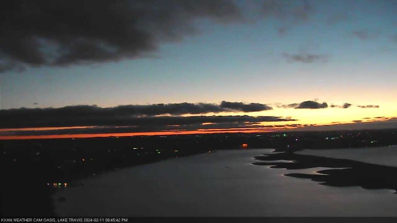Lake Travis webcam, February 11, 2024 6:45 PM CT
