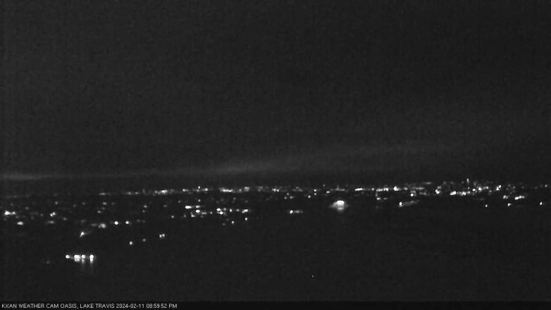 Lake Travis webcam, February 11, 2024 9:00 PM CT