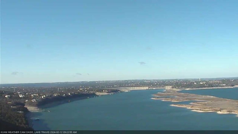 Lake Travis webcam, February 12, 2024 9:25 AM CT
