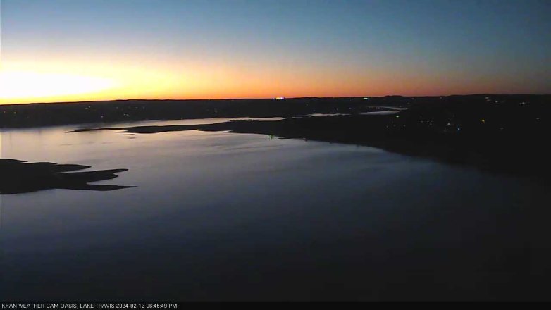 Lake Travis webcam, February 12, 2024 6:45 PM CT