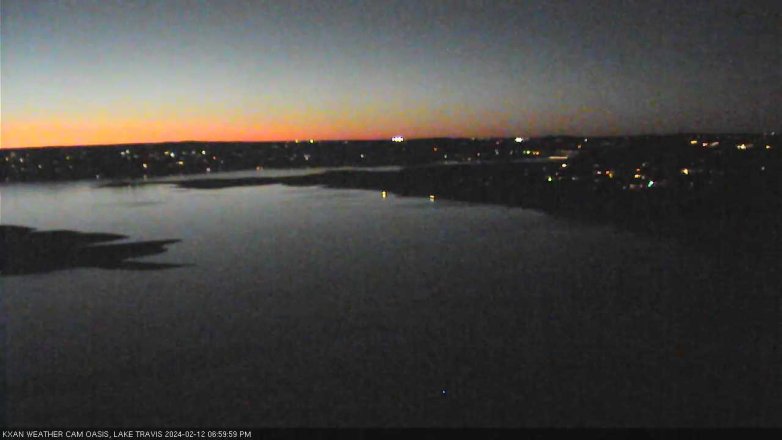 Lake Travis webcam, February 12, 2024 7:00 PM CT