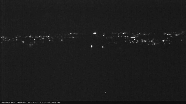 Lake Travis webcam, February 12, 2024 7:45 PM CT
