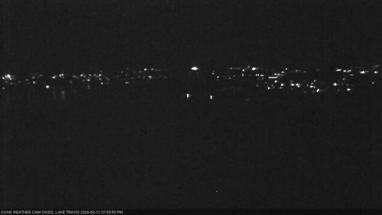 Lake Travis webcam, February 12, 2024 8:00 PM CT