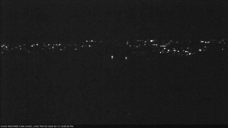 Lake Travis webcam, February 12, 2024 10:45 PM CT