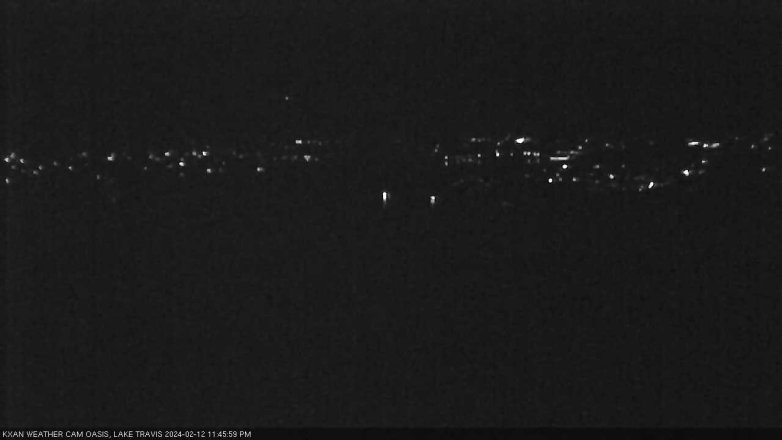 Lake Travis webcam, February 12, 2024 11:45 PM CT