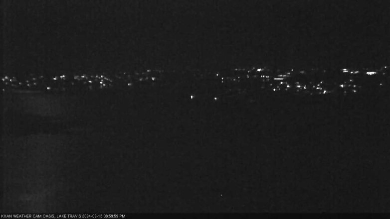Lake Travis webcam, February 13, 2024 9:00 PM CT