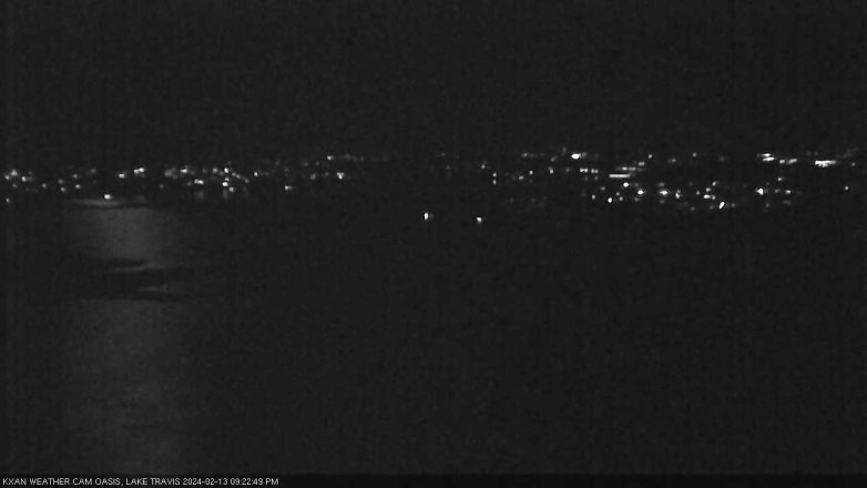Lake Travis webcam, February 13, 2024 9:25 PM CT