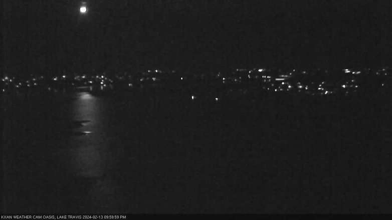 Lake Travis webcam, February 13, 2024 10:00 PM CT