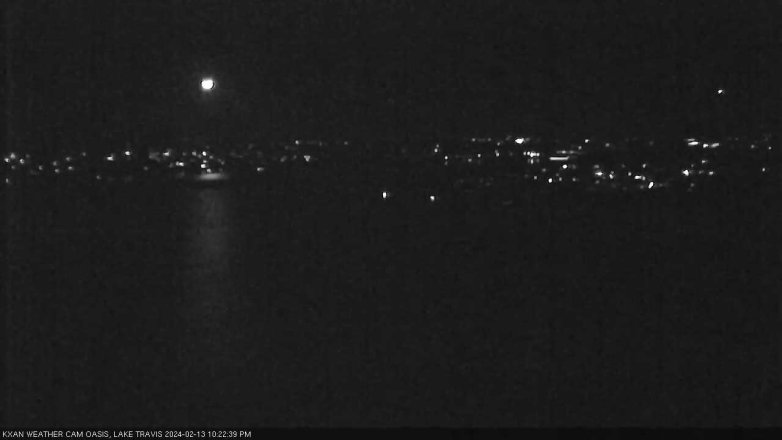 Lake Travis webcam, February 13, 2024 10:25 PM CT