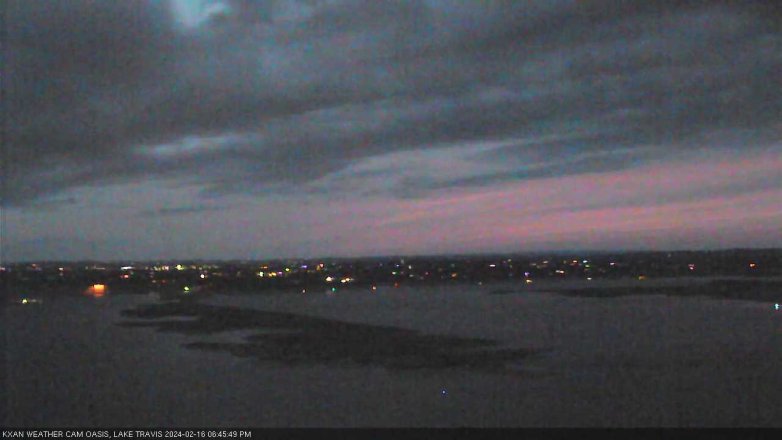 Lake Travis webcam, February 16, 2024 6:45 PM CT