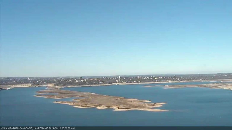 Lake Travis webcam, February 18, 2024 9:00 AM CT