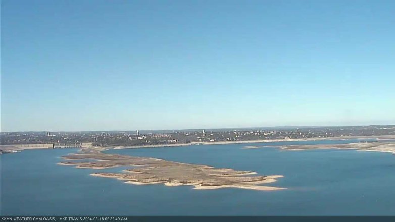 Lake Travis webcam, February 18, 2024 9:25 AM CT