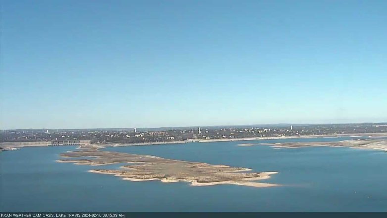 Lake Travis webcam, February 18, 2024 9:45 AM CT