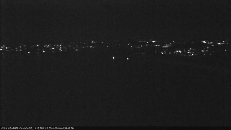 Lake Travis webcam, February 18, 2024 9:00 PM CT