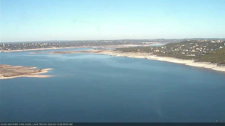 Lake Travis webcam, February 19, 2024 9:00 AM CT