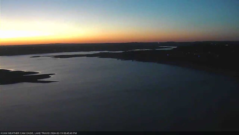 Lake Travis webcam, February 19, 2024 6:45 PM CT