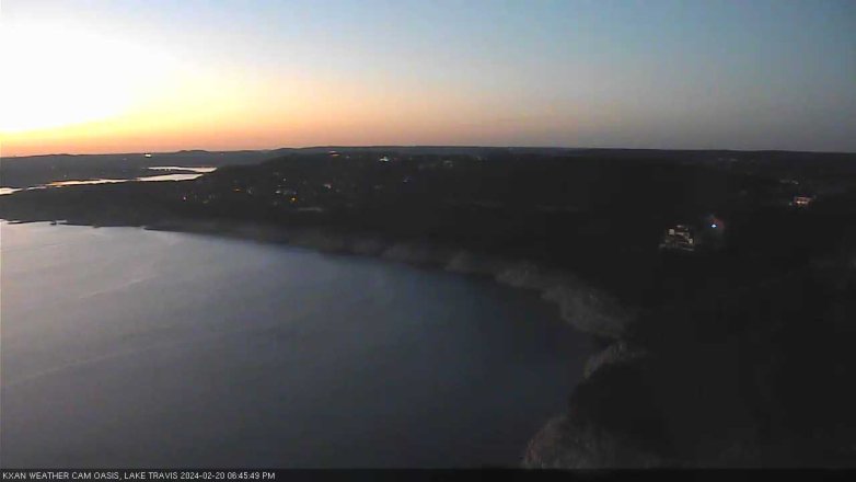 Lake Travis webcam, February 20, 2024 6:45 PM CT