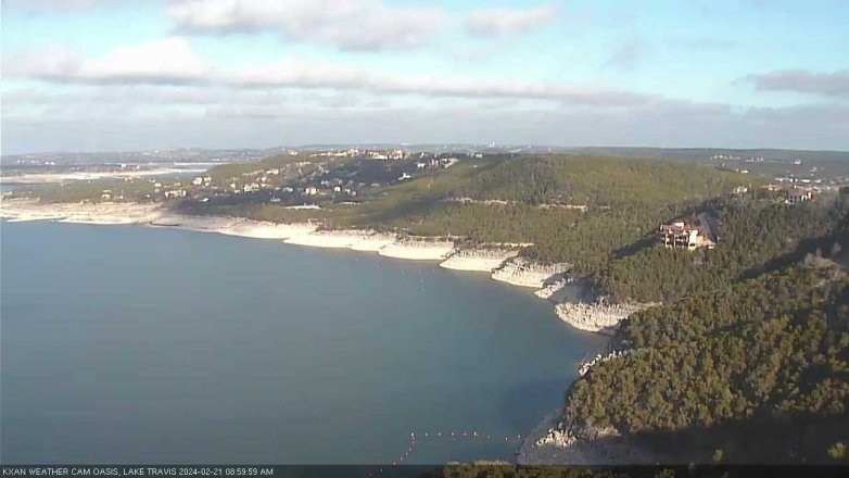 Lake Travis webcam, February 21, 2024 9:00 AM CT