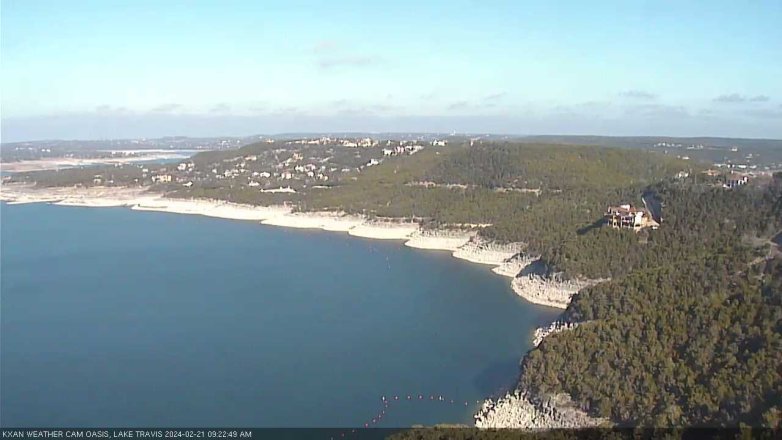 Lake Travis webcam, February 21, 2024 9:25 AM CT