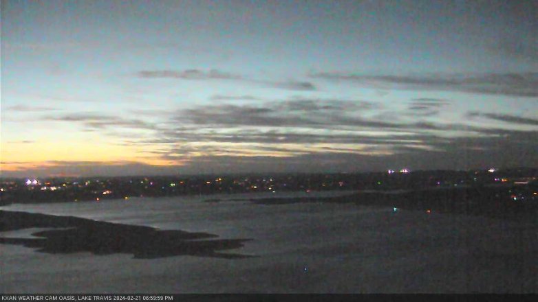 Lake Travis webcam, February 21, 2024 7:00 PM CT