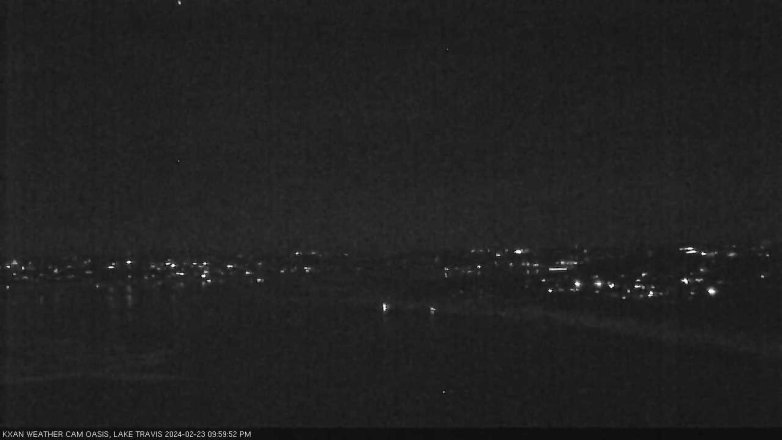 Lake Travis webcam, February 23, 2024 10:00 PM CT