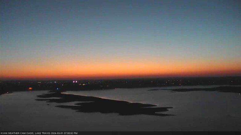 Lake Travis webcam, March 1, 2024 7:00 PM CT