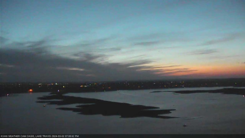 Lake Travis webcam, March 2, 2024 7:00 PM CT