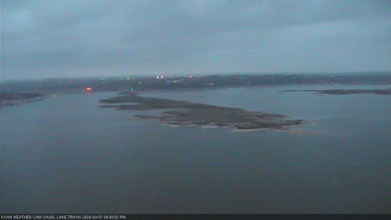 Lake Travis webcam, March 7, 2024 6:45 PM CT