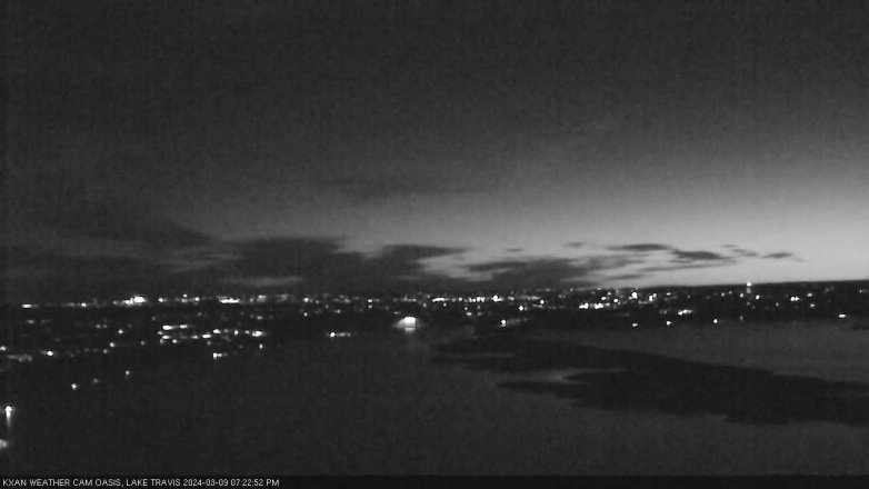 Lake Travis webcam, March 9, 2024 7:25 PM CT