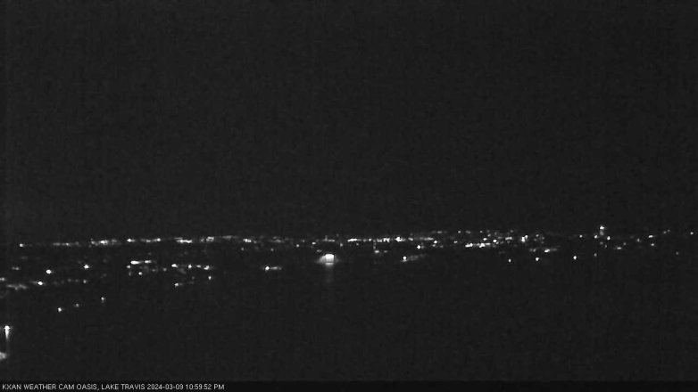 Lake Travis webcam, March 9, 2024 11:00 PM CT