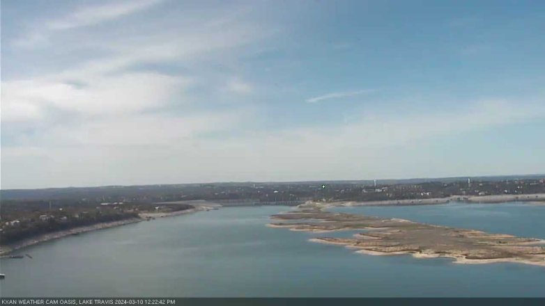 Lake Travis webcam, March 10, 2024 12:25 PM CT