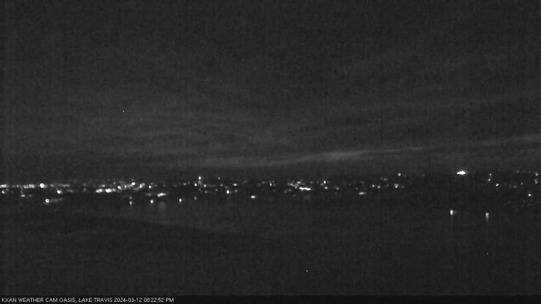 Lake Travis webcam, March 12, 2024 8:25 PM CT