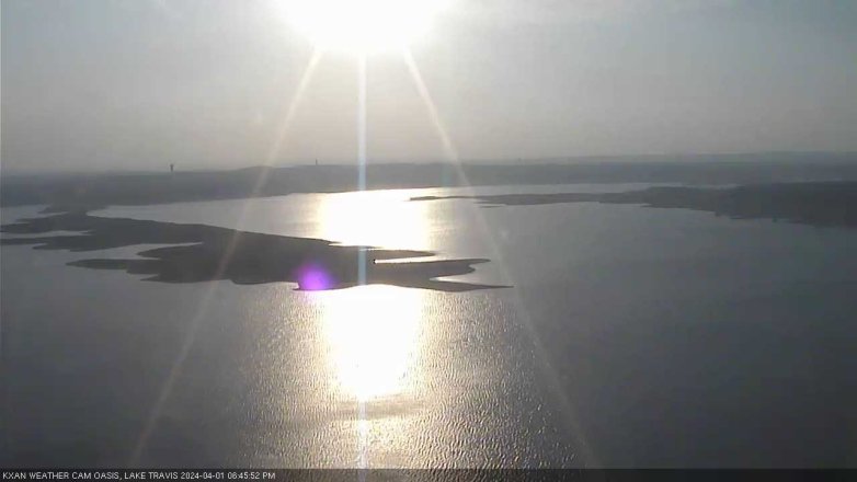 Lake Travis webcam, April 1, 2024 6:45 PM CT