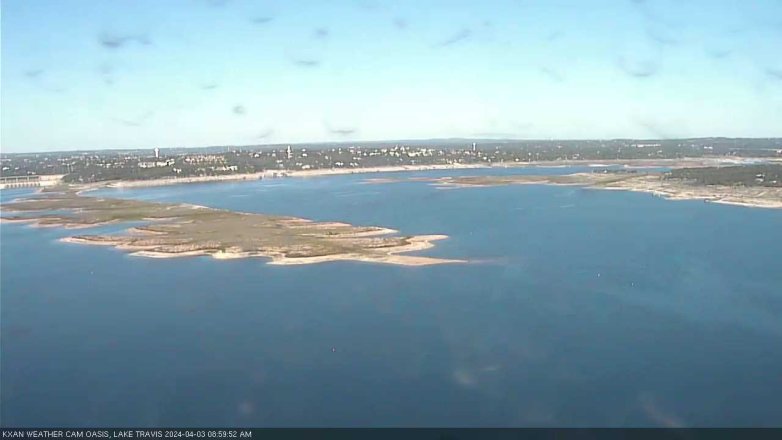 Lake Travis webcam, April 3, 2024 9:00 AM CT