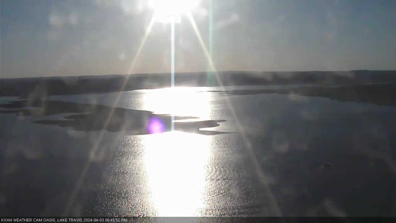 Lake Travis webcam, April 3, 2024 6:45 PM CT