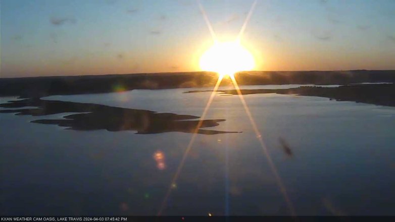 Lake Travis webcam, April 3, 2024 7:45 PM CT