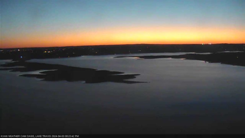 Lake Travis webcam, April 3, 2024 8:25 PM CT