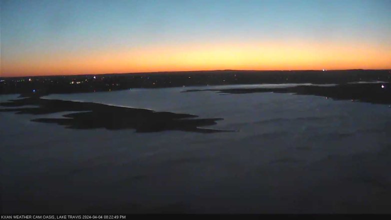 Lake Travis webcam, April 4, 2024 8:25 PM CT